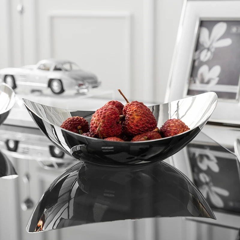 

Large Stainless Steel Fruit Bowl Fruit Platter Food Plates Serving Tray Luxury Dishes for Home Decoration Kitchen Party Hotel