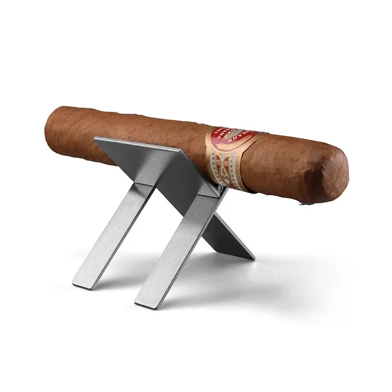 Cigar Tools Mini Folding Cigar Rack Adjustable Stainless Steel Cigar Holder Ashtray Display Stand Smoking Accessories