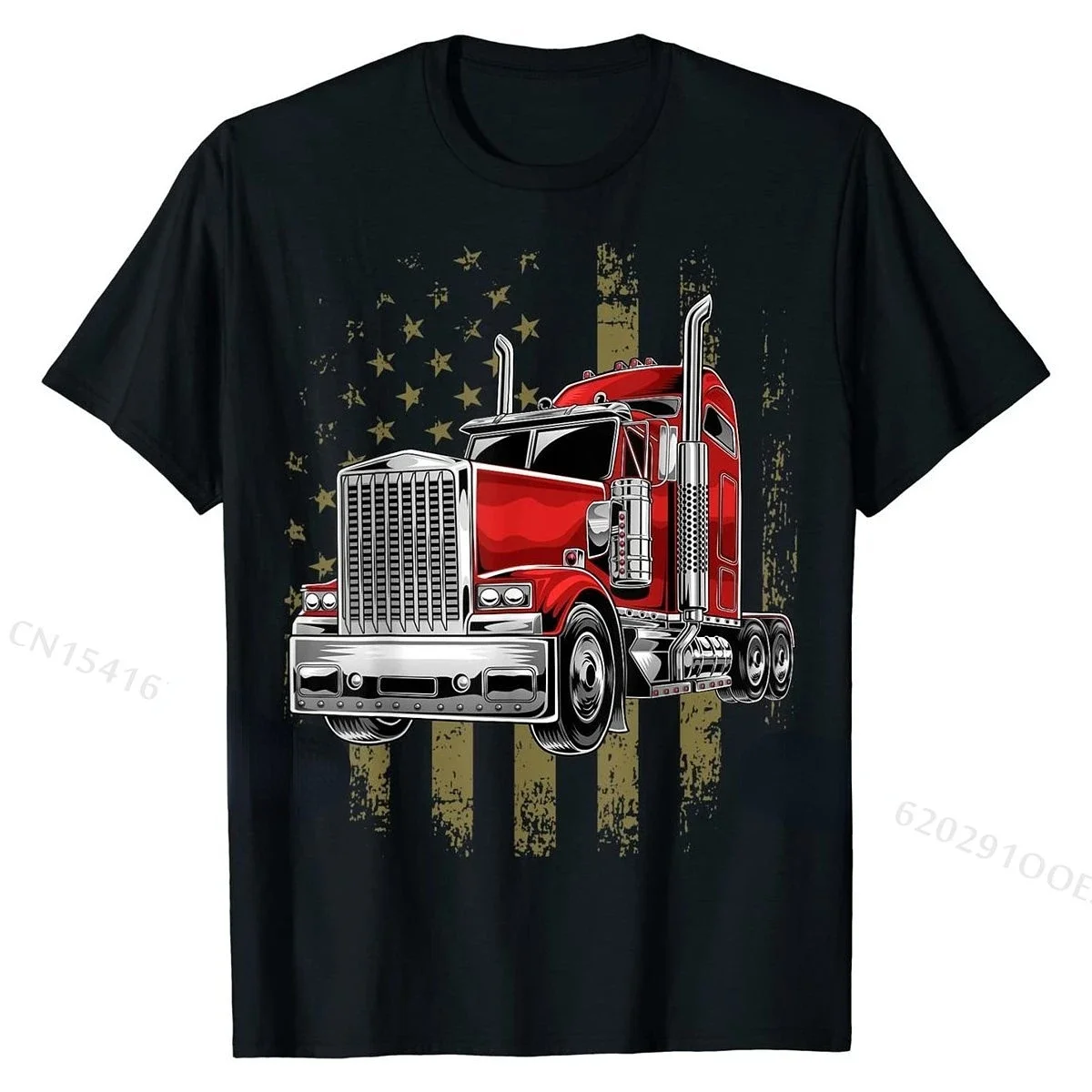 Trucker Gifts Men Slim Fit Camisa Top T-Shirt Top Shirt For Men Funny Creative Gift Patriotic Truck Driver American Flag Shirt