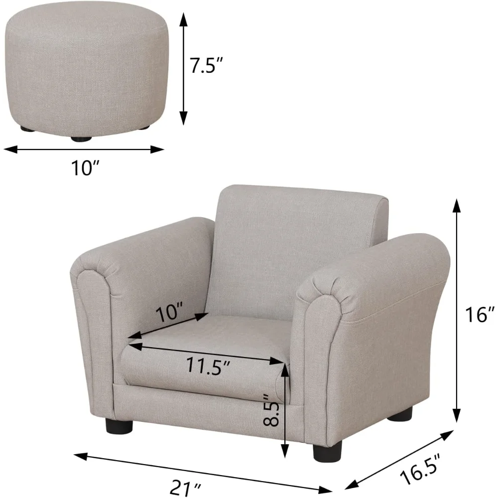 

Getifun Kids Sofa Chair with Ottoman/PVC Leather Toddler Single Couch with Plastic Legs