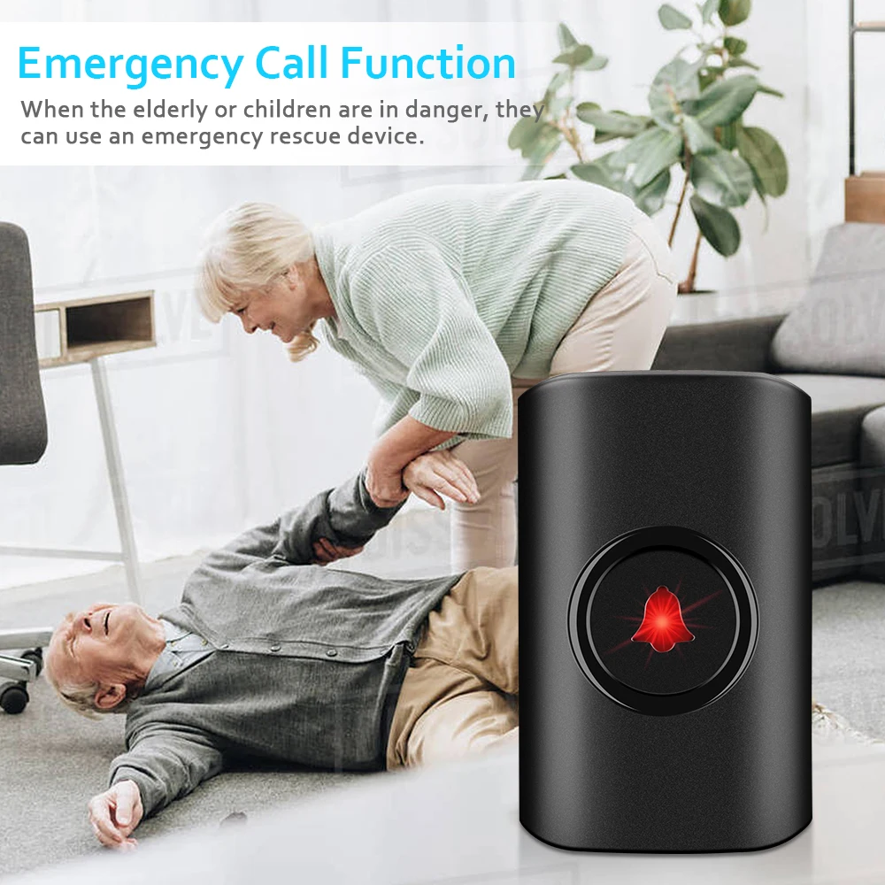 WSDCAM Wireless Doorbell Waterproof 300M Remote LED Flash Security Alarm Outdoor House Welcome Bell Smart Home Door Bell Chime