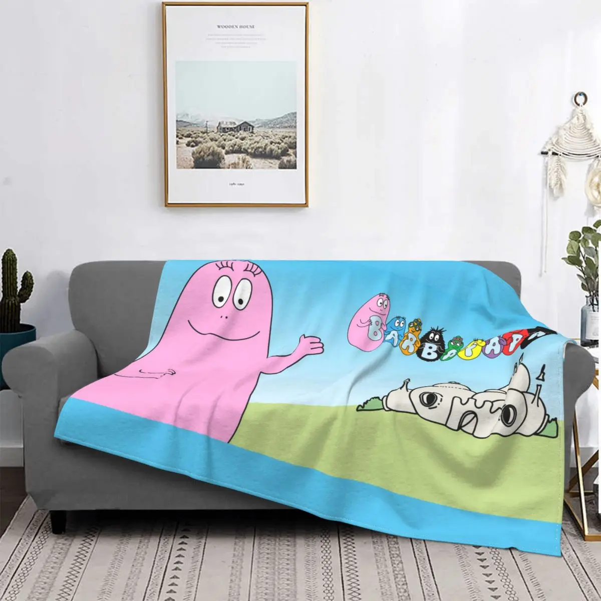 

Les Barbapapa Pattern Blanket Anime Cartoon Flannel Blanket Bedding Sofa Personalized Super Soft Warm Bed Cover