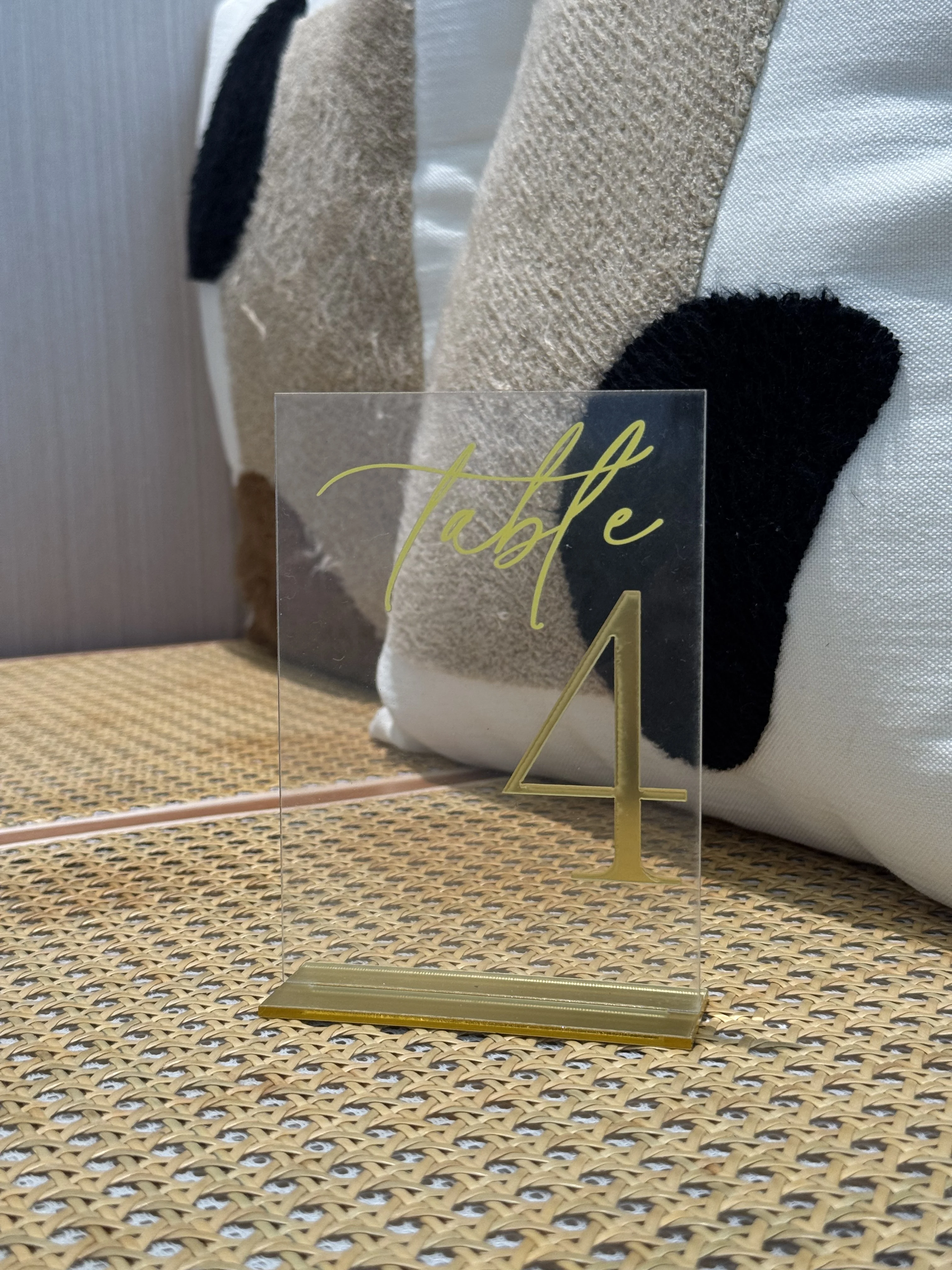Wedding Table Numbers-Clear and Gold Mirror Acrylic Signs-Gold Wedding Table Signs Decor