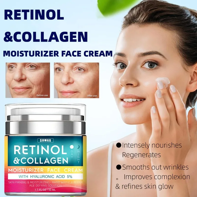 Retinol Cream with 5% Hyaluronic Acid Advanced Anti-Aging Formula for Lifting Skin Reduce Wrinkles Fine Lines Moisturizing Cream