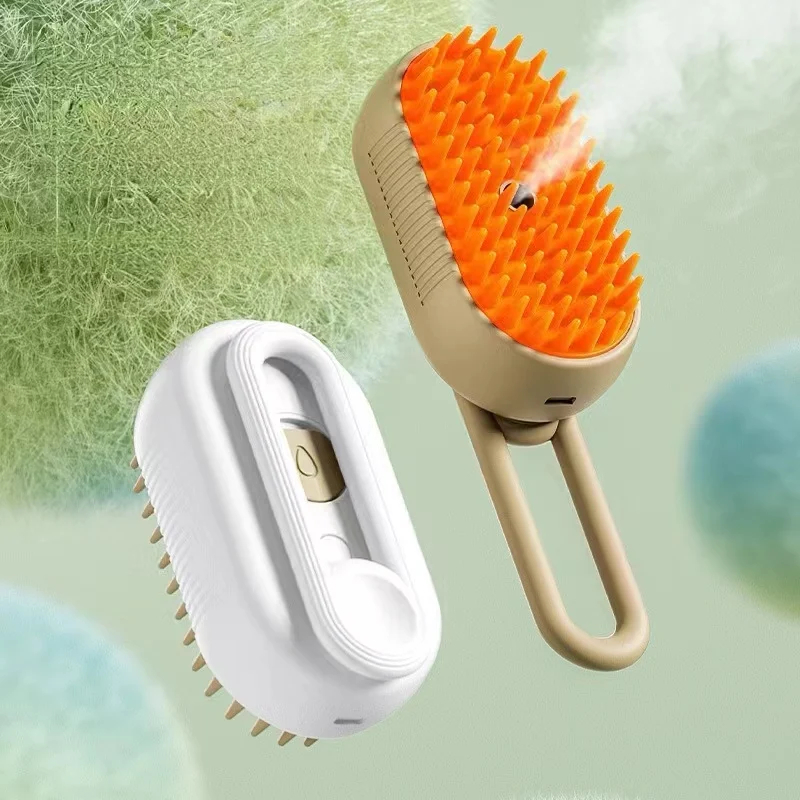 Pet hair comb 3-in-1 dog and cat hair brush electric pet cleaning steam spray massage removal comb