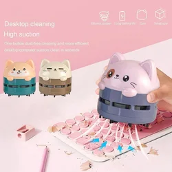 Aspirateur à main sans fil à motif d'animaux, joli petit aspirateur, Rechargeable par Usb, stylo anti poussière, pour ordinateur de bureau 