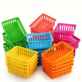 Cestino portaoggetti colorato per ufficio, cestino portaoggetti rettangolare per gioielli e cestino portaoggetti multiuso da cucina a cassetto