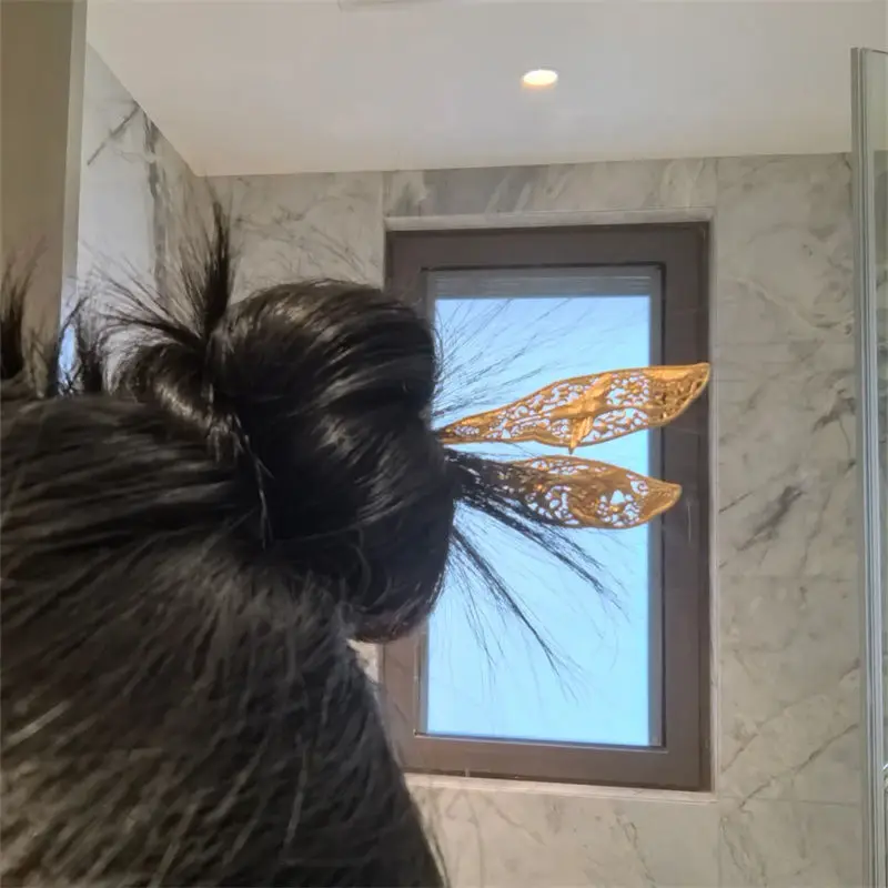 골든 피닉스 머리핀 상속 고대 방법 복고풍 머리핀 Hanfu Qipao 액세서리 Xiuhe Headwear