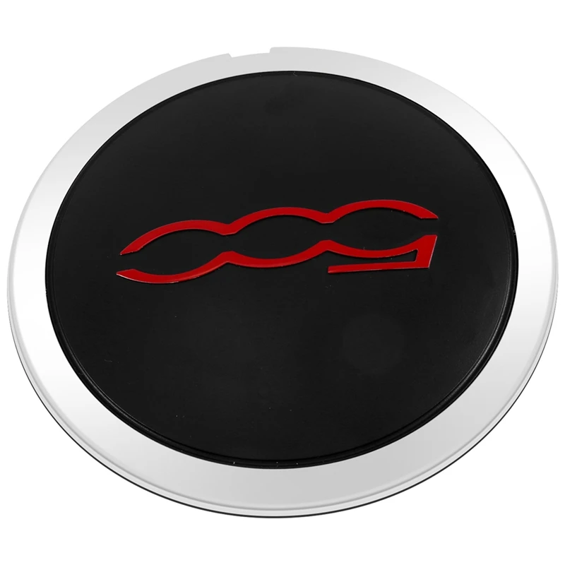 2 PCS 133Mm Hubcap Black & Red Plastic For Fiat 500 Wheels Centre Hub Caps 68078419AC 68078421AC Dust Cover 51884863