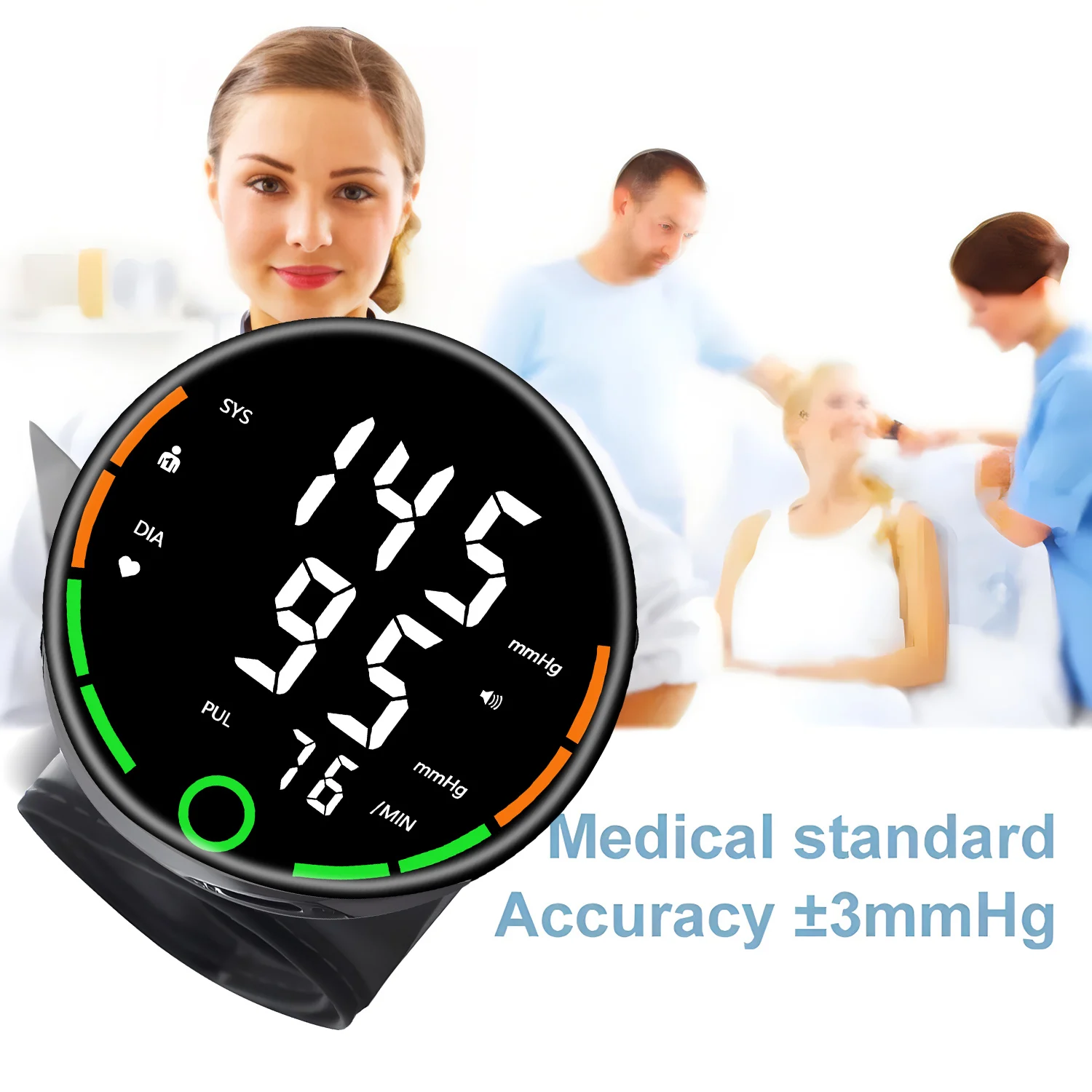 Electronic Tensiometer Smart Blood Pressure Monitor Wrist Cuff Tonometer Digital Sphygmomanometer Electronic Medical BP Monitors