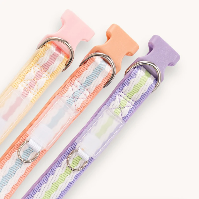 Adjustable Cotton Dog Collar With Plastic Buckle For Pets_voghion.com