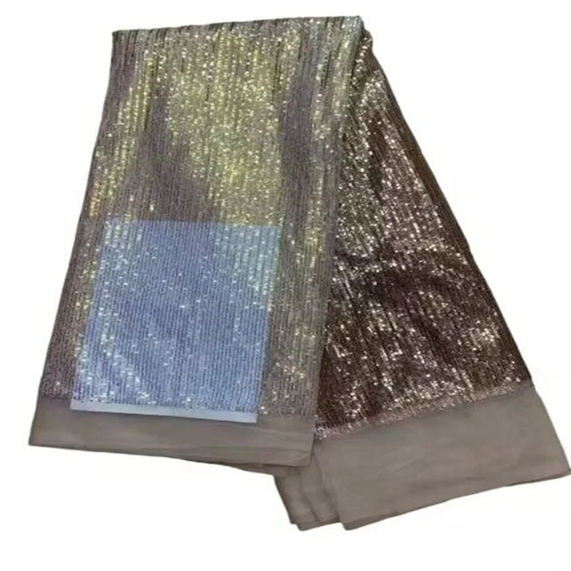 

Fashion African Lace Fabric Sequins Gold French Tulle Lace Fabric High Quality 2023 Green Nigerian Lace Fabric For Party Sew