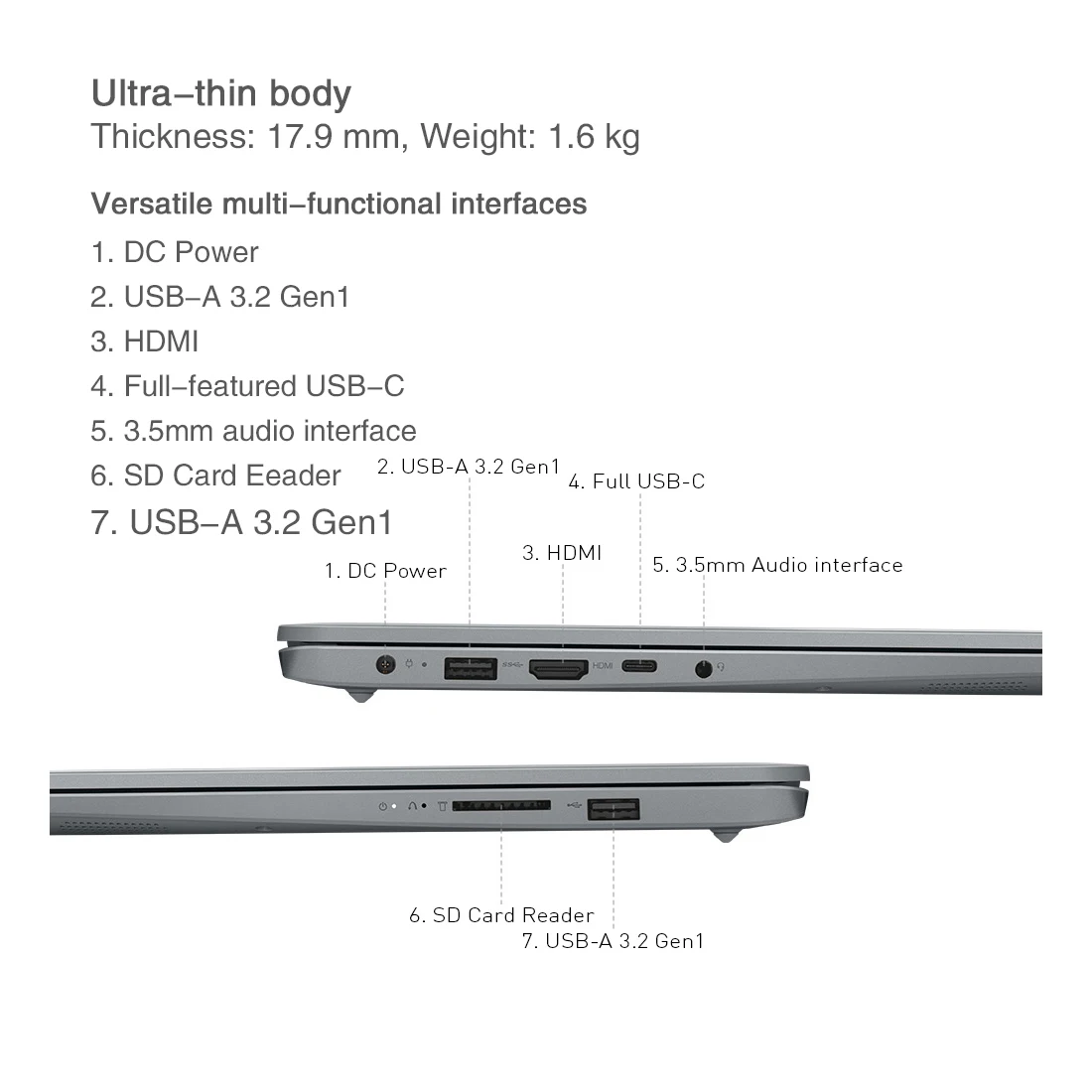 Lenovo Laptop IdeaPad 15s 2024 RAM 16GB SSD 512GB 15.6"Inch FHD 2K AMD Ryzen R5 7430U 4.3GHz 47Wh Notebook Ultrabook Computer PC 6