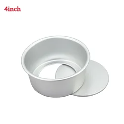 Round Cake Pan Set with Removable Bottoms - 3-Piece Hard Anodized Aluminum Molds (4inch)