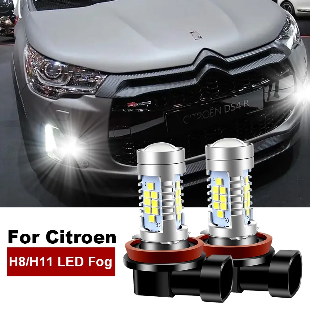 2 Pezzi Led Fendinebbia Lampada Blub Canbus H8 H11 Per Citroen Berlingo C1 C3 C5 Aircross C6 C4 Grand Picasso Ds4 Ds5 2011-2015