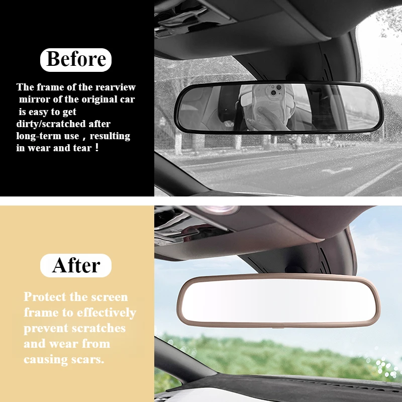 For BYD Dolphin Seagull Rearview Mirror Silicone Cover Anti-Scratch Decorative Frame Car Interior Accessories