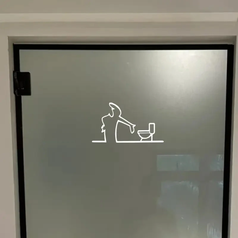 Creative Minimalist Line Art Car Sticker Bumper & Window Door Wall Decal With Cartoon Character Design Home Car Decoration