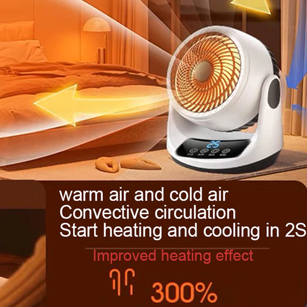 Heater For Home Electric Fan Heater Home Heaters Energy Saving Bedroom  Heating For Office Space 360° Rotating Cold And Warm Fan - Electric Heaters  - AliExpress