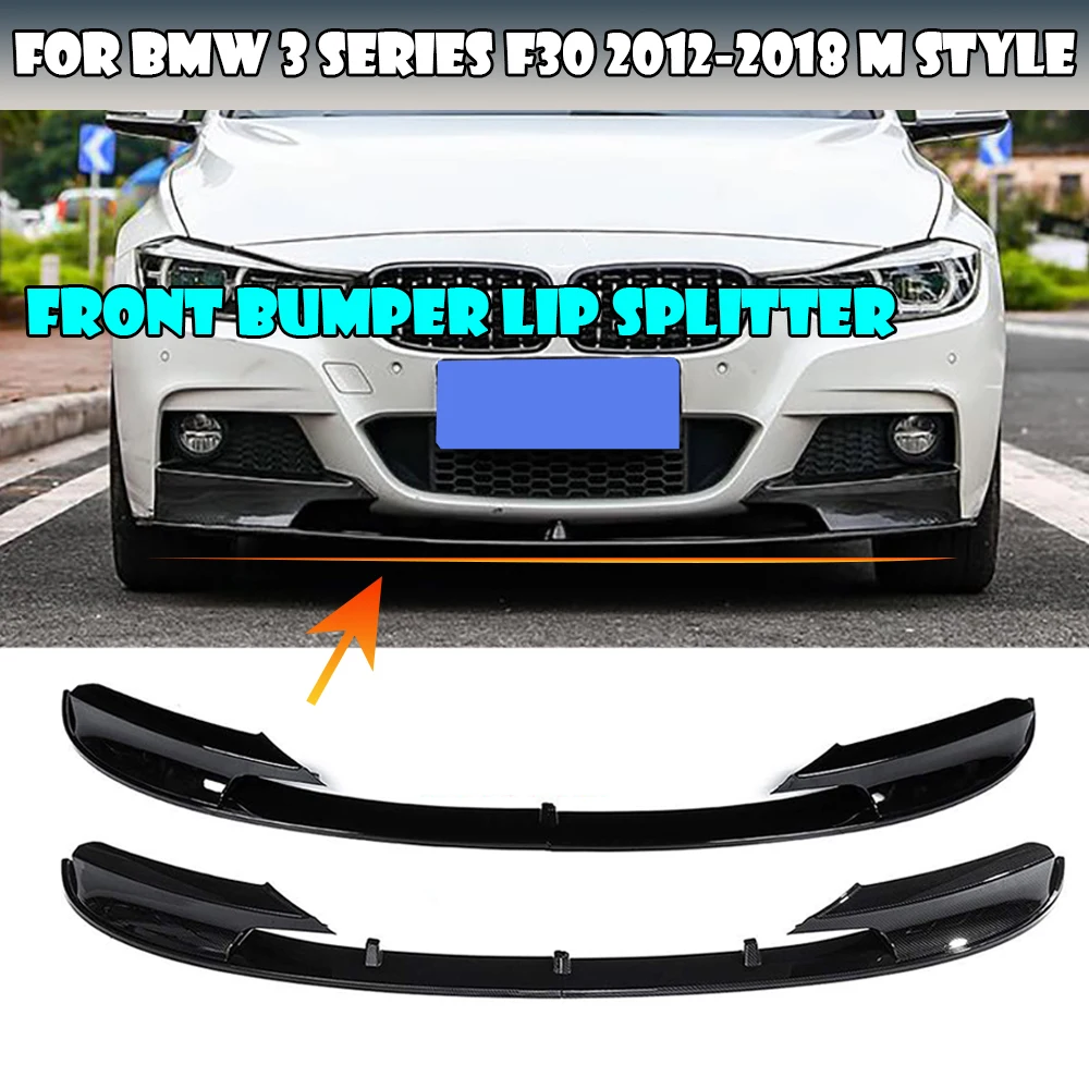 

M Style F30 Car Front Bumper Spoiler Lip Body Kit Bumper Diffuser Guard for BMW F30 3 Series 2012-2018 Front Bumper Lip Splitter