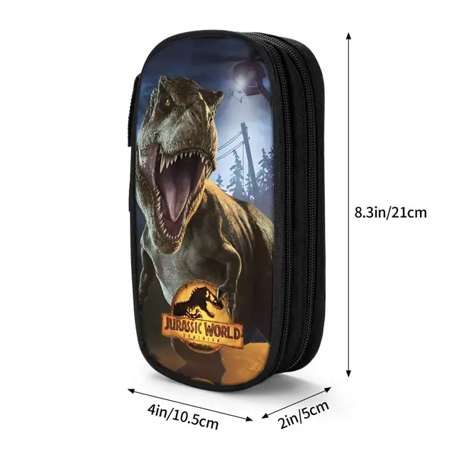 Jurassic Park Dinosaur Pencil Case Cute Pen Box Bag Kids Large
