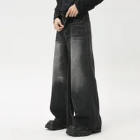 IEFB American Style Male Jeans Loose Zipper Wide-leg Washed Denim Pants High Street Summer New Trendy Trousers 2024 9C6160 2