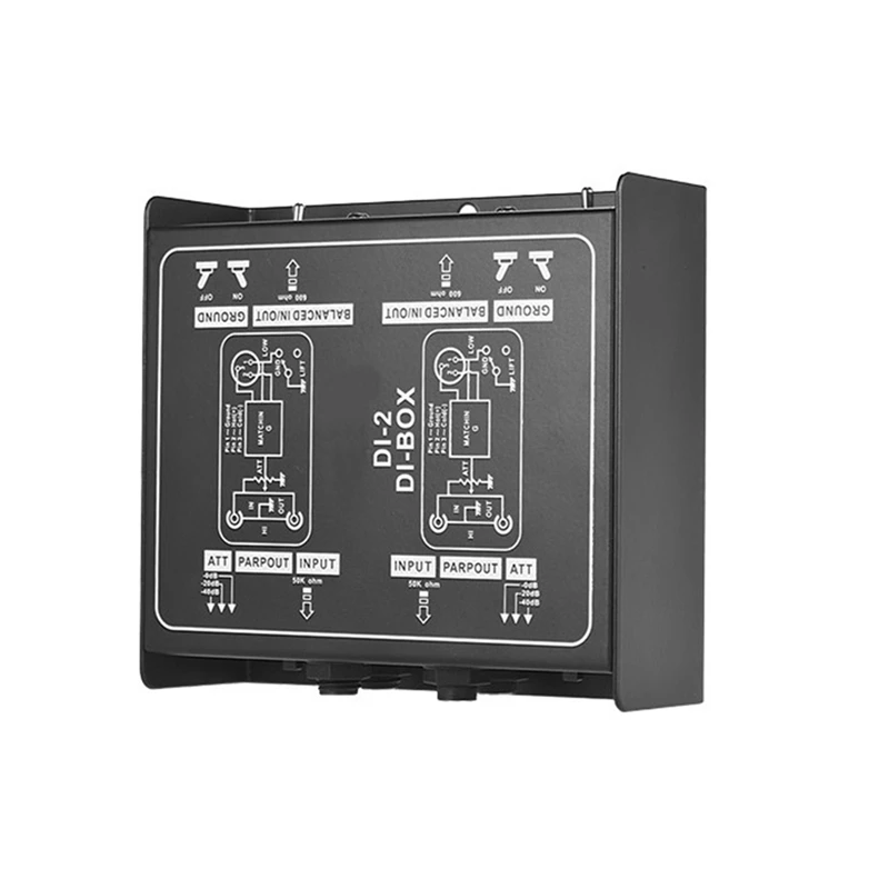 1 Piece DI-2 Audio Isolator Passive Audio DI Box Black Noise Canceller Guitar Isolator Resistor Anti-Noise Converter