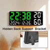 Digital Wall Clock Mood Lighting Temperature Humidity Timing Countdown 2 Alarm Auto Dimmer Plug in Use LED Alarm Clock Remote 3