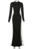Nibber 2025 Spring Patchwork Women Dress Mesh Sexy Full Sleeve o-Neck Skinny Midnight Banquet Clubwear Chic Hipster Vestidos 5