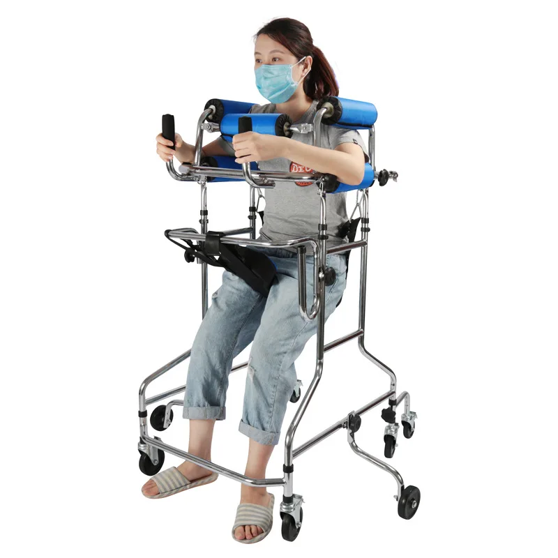 Rehabilitation Stand Equipped With Handbrake And Fitness Chair For Elderly People With Hemiplegia Caused By stroke