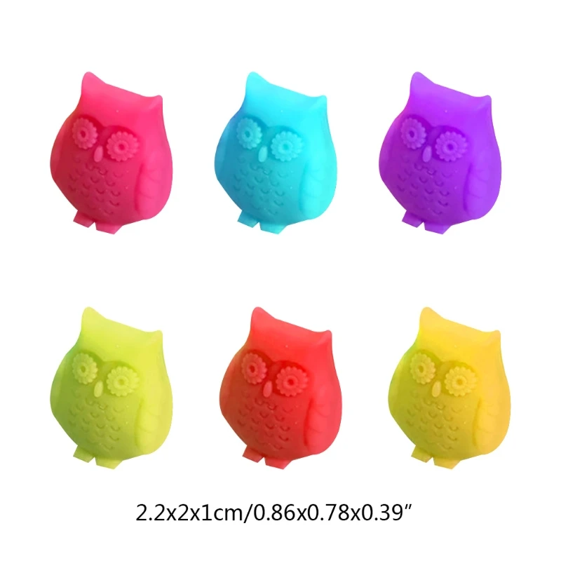 Red Wine Glass Markers Set of 6 Owl Silicone Drink Glass Tags Identification Cup Labels Signs For Party Bar
