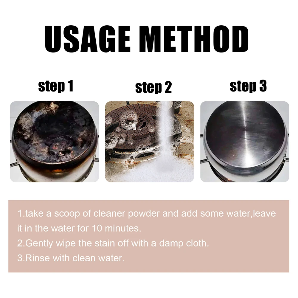 Household Cleaning Powder Multipurpose Efficient Cleaning Oil Stain Stove Faucet Range Hood Ceramic Tile Cleaner Kitchen