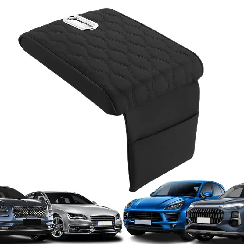

Car Armrest Cushion Raised Tissue Box Holder For Car PU Leather Large Capacity Tissue Box Holder For Car Car Travel Accessories