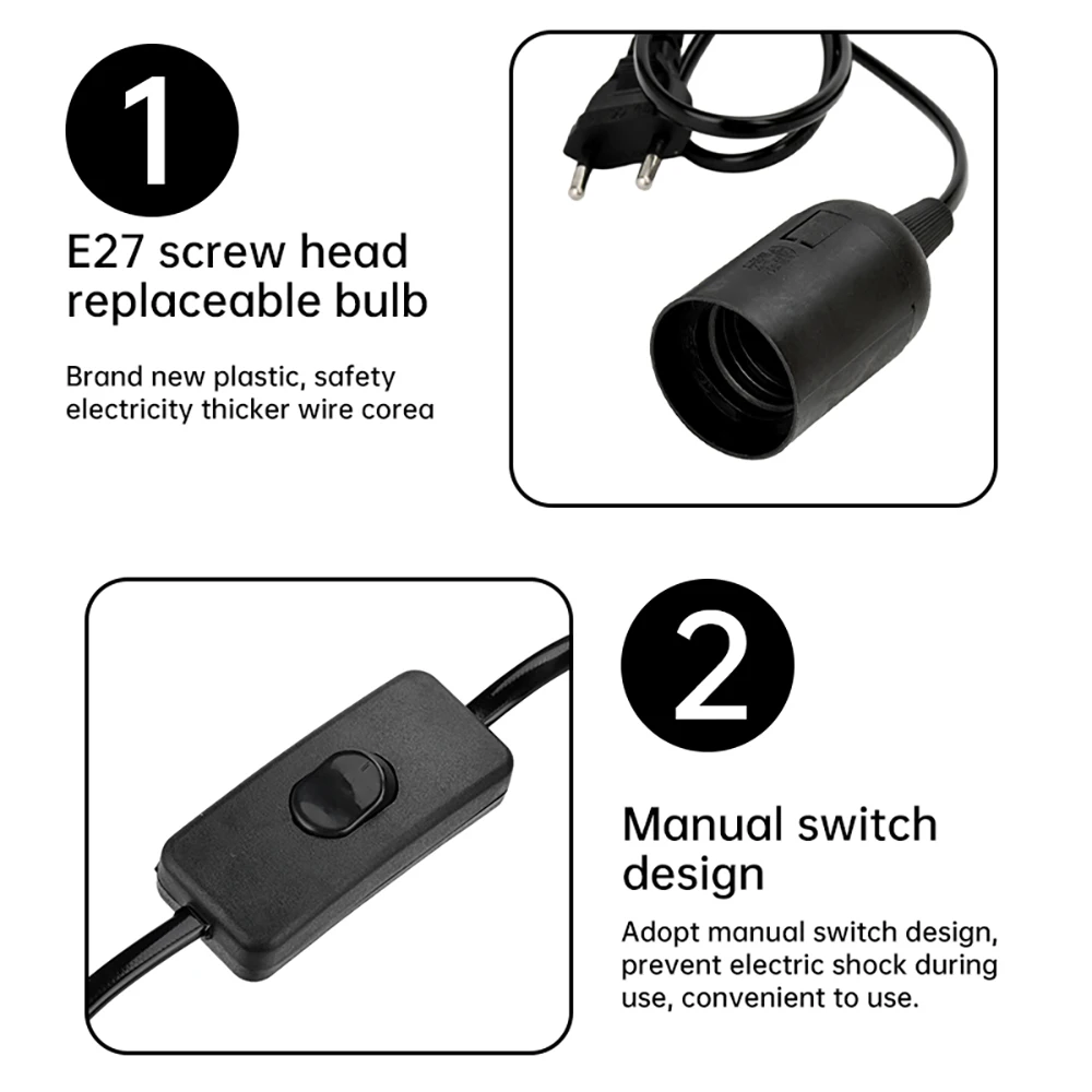 1.8m Power Cord Cables E27 Bulb Socket Base Holder Full Teeth Lamp Base Holder With Switch Wire For Led Bulbs Fixture Hang lamp lamp holder,lamp bulb holder,lamp base
