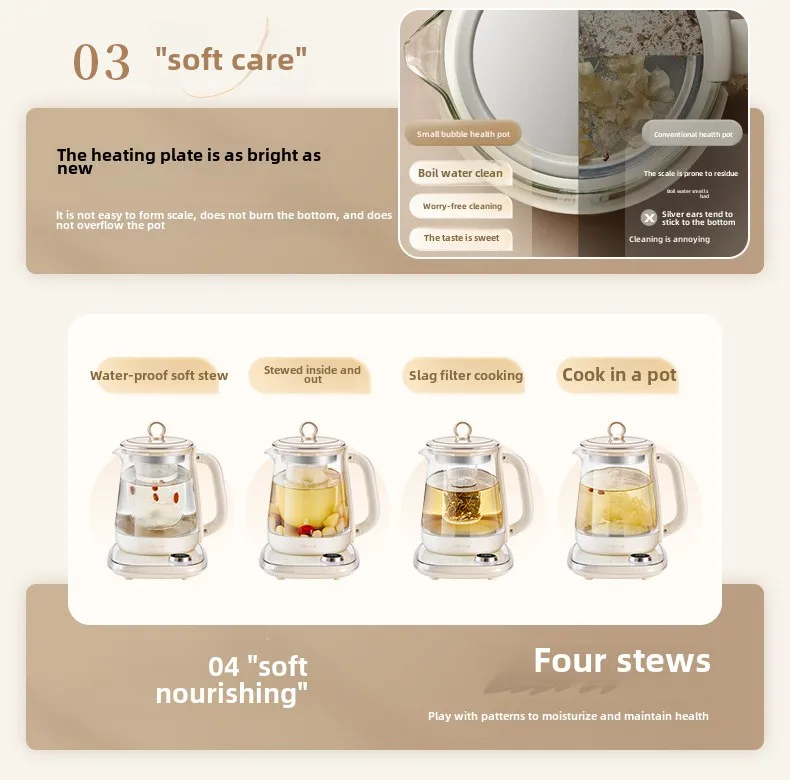 XL Small Bubble Health Pot Multifunctional Household Tea Pot Office Small Stew