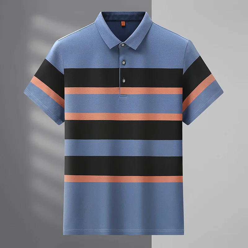 

Мужская летняя рубашка-поло с коротким рукавом, размеры до 8XL