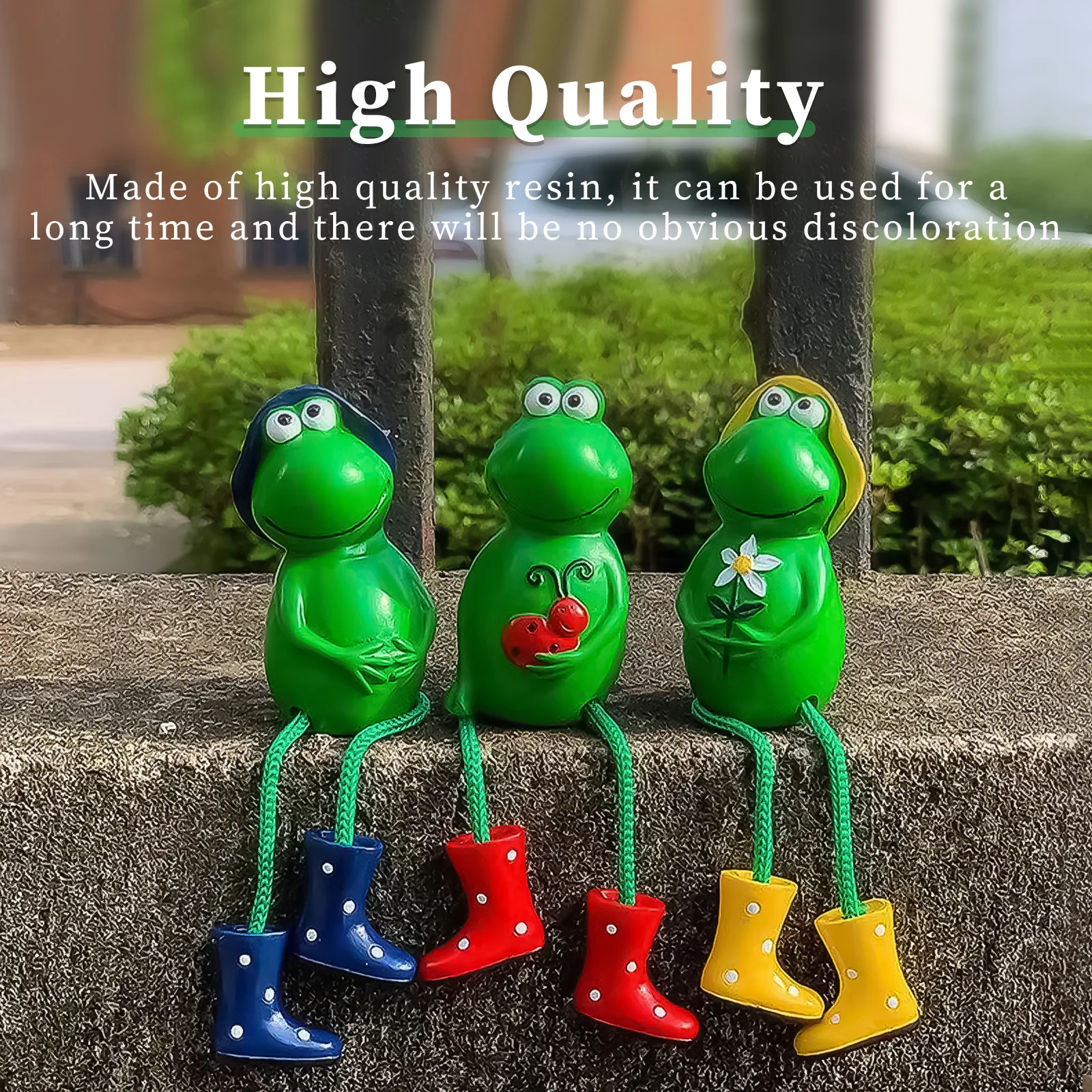 3pcs Frog Animal Miniature Figurines Handicrafts Resin Fairy Garden