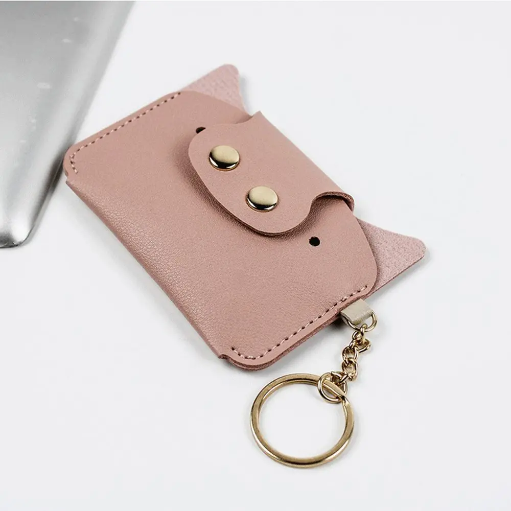 

Cute Fahsion Animal Small Key Chain Soild Color Student Wallet Cartoon Pig Wallet Wallet Buckle Girls Card Holder