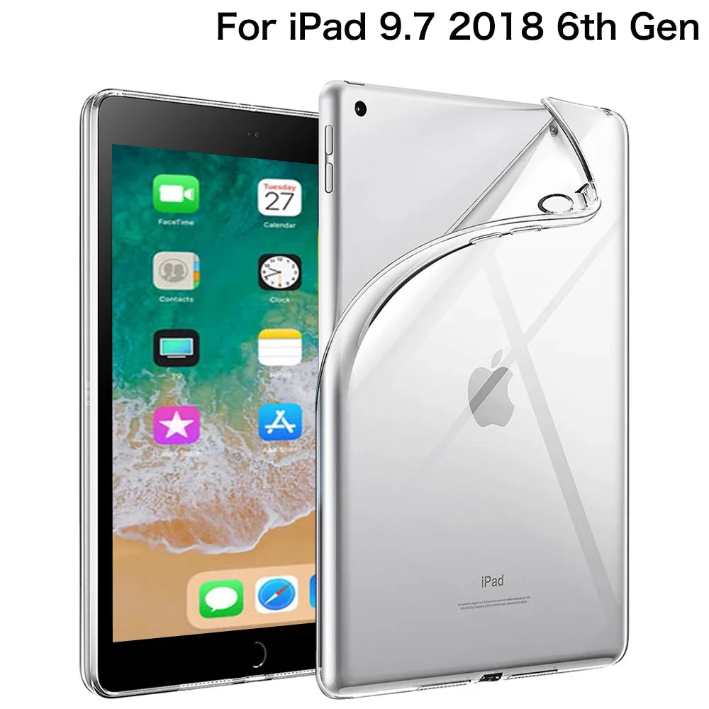 Crystal Clear TPU Silicone Tablet Cover - Durable Transparent Protective Case
