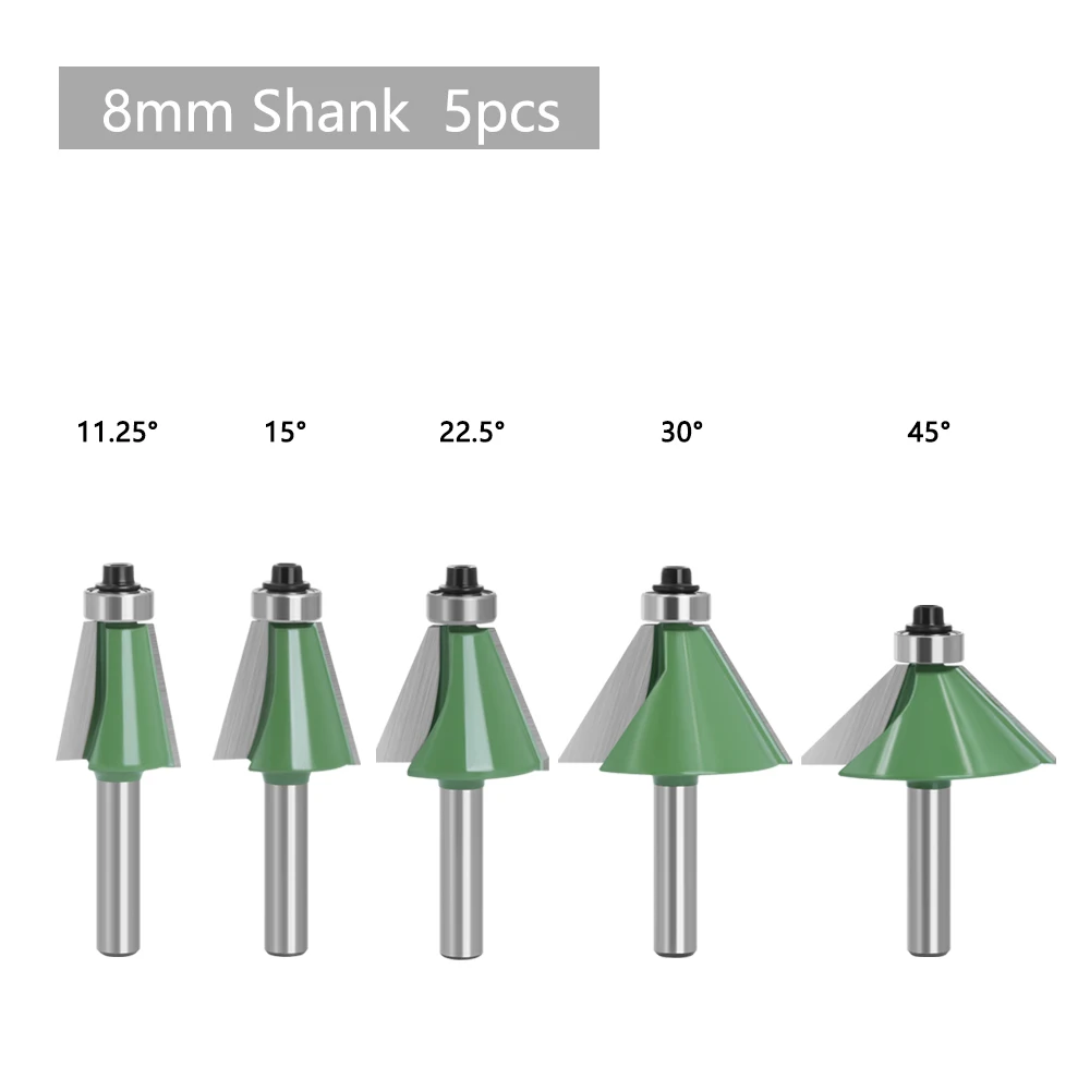LAVIE 1pc 8mm Schaft Fase Router Bit 11-45 Grad Abschrägung Kanten Fräser Für Holz Holzbearbeitung maschine Werkzeuge – Detail 2