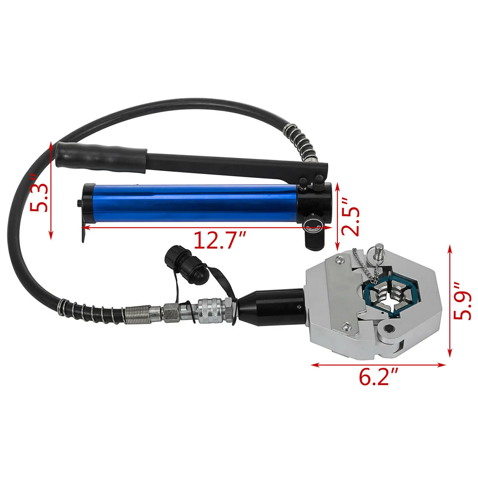 VEVOR Hydraulic Hose Crimper 71500 Separable Hydra-Krimp with Aluminum Pump Handheld Air Condtioning Repair Crimping Tool Set 6