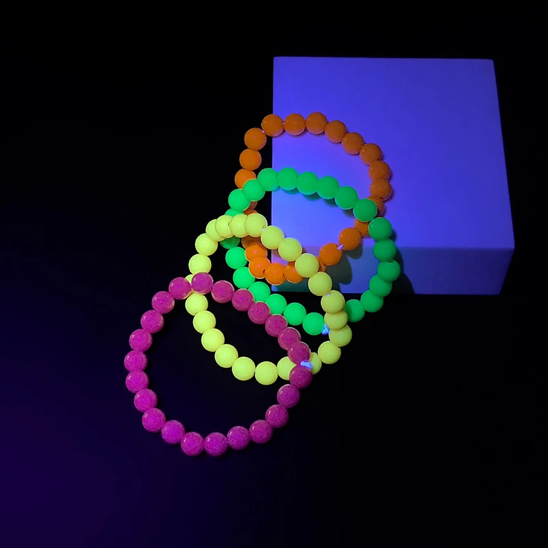 4-32Pcs Fluorescent UV Neon Necklace Bracelet Black Light Glow Party Decoration Kids Gift Birthday Wedding Halloween Photo Props