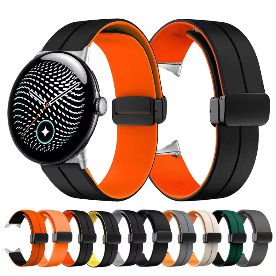 Silicone Magnetic Buckle Strap for Pixel Watch - Adjustable and Comfortable Replacement Wristband Bracelet