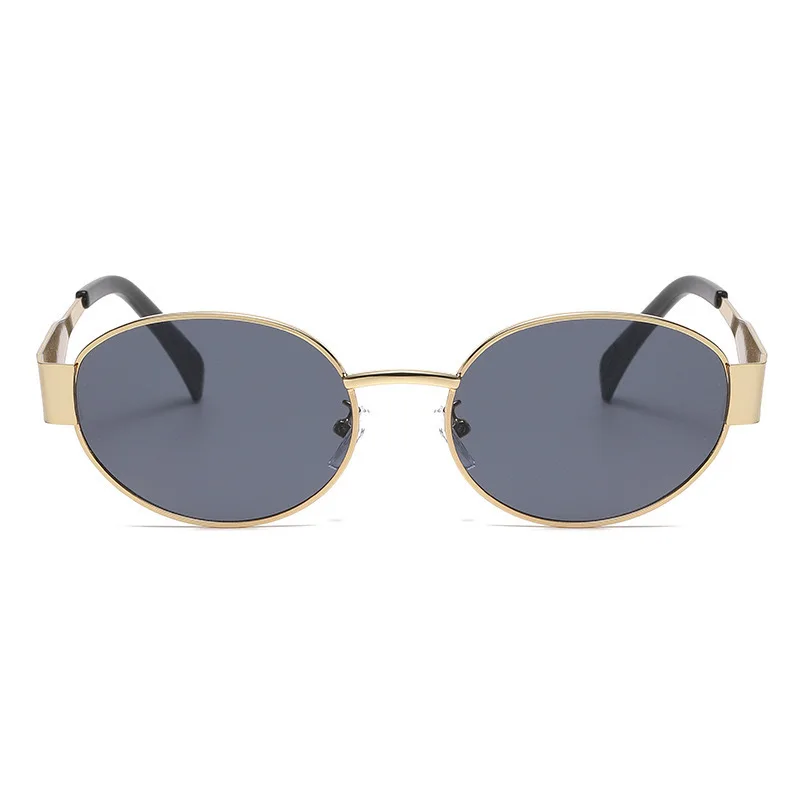 Chic Personalized Oval Metal Frame Myopia Sunglasses