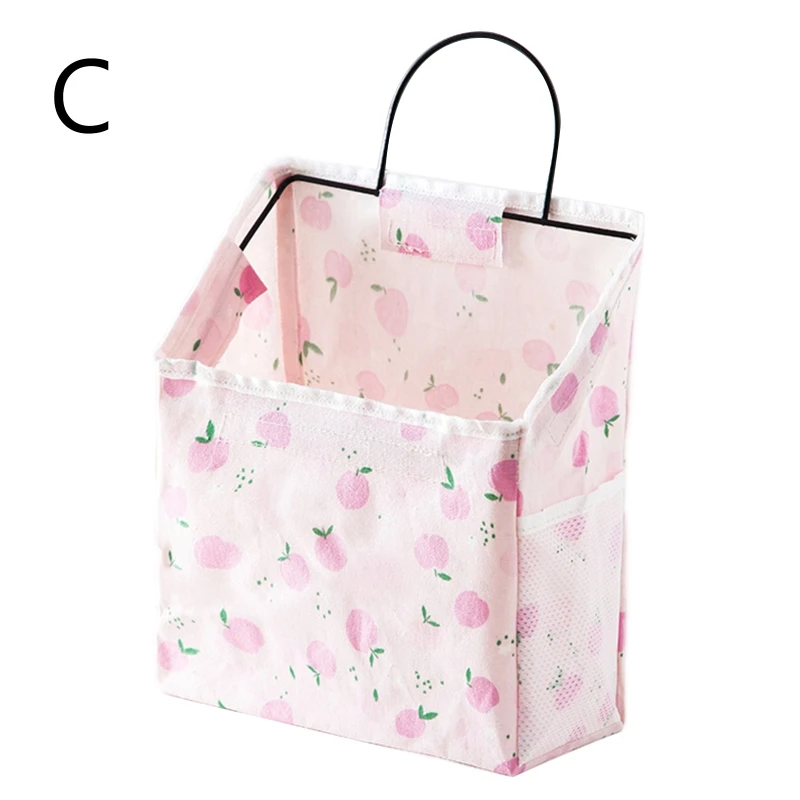 Hanging Storage Bag Cartoon Fruit Pattern Canvas Box Container for Home Bedroom Bathroom Wall Multifunctional 2