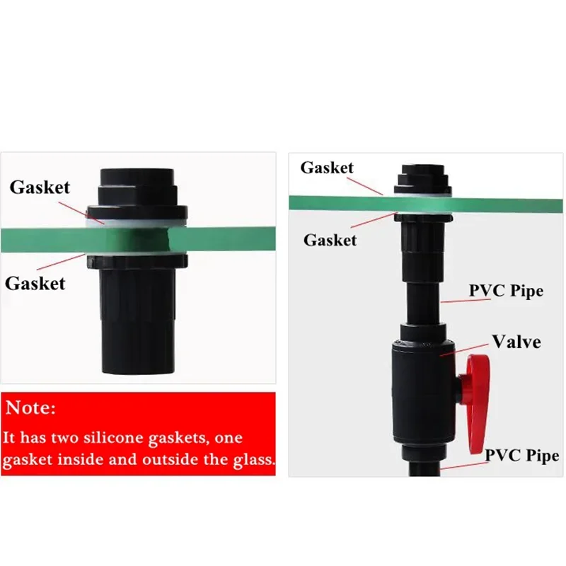 Connettore Tubo Acquario PVC 25mm - Raccordo Impermeabile Per Pompe D'Aria E Filtri