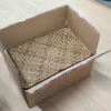 Shelf Baskets with Lid Set of 3 Handwoven Seagrass Storage Box Wicker Basket Desktop Makeup Organizer Multipurpose Container 6