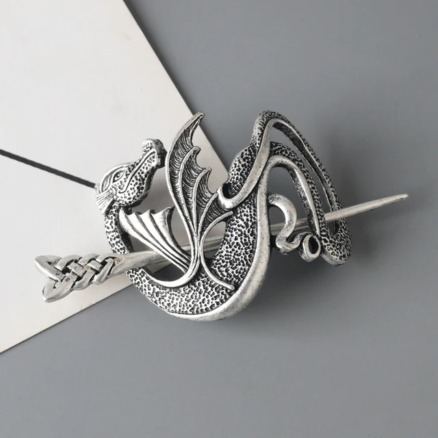 Épingle à cheveux rétro Norse Myenson Dragon pour femme, épingle à cheveux  market, nœud celtique viking, barrettes, diadème, sorcière ethnique, bijoux  scandinaves - AliExpress