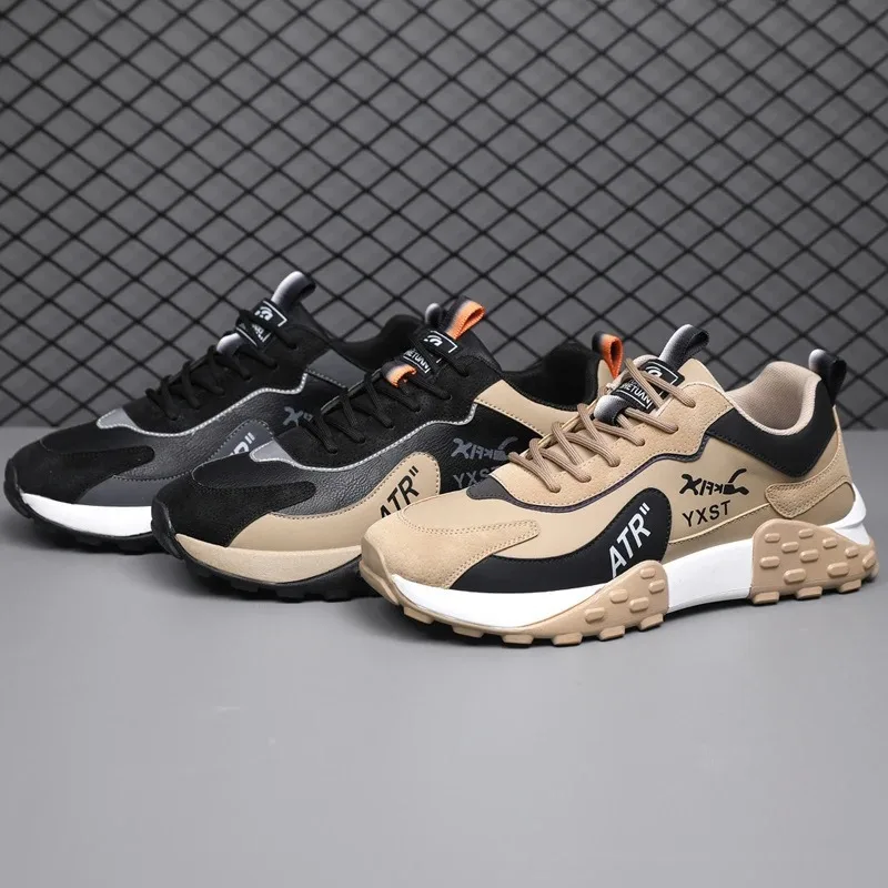 Men's Pilot Sport Shoes Spring Trend Soft Bottom Running Casual Cotton Shoes Leather Surface Comfortable Flat Heel Slip-On - Image 4