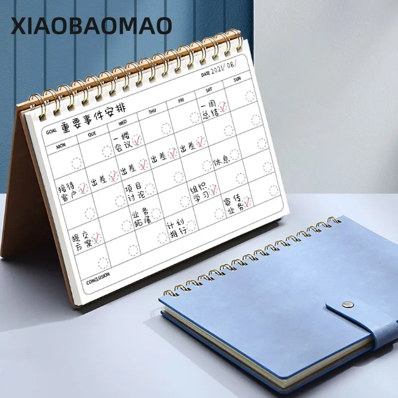 2024 Agenda Pad Task Planner Notebook 365 Days Notepad Daily Weekly Plan Diary Notepad Planning Desk Weekly Office School 2024 agenda planner notebook a5 notepad spanish english pu leather diary w calendar index 365 days plan school office stationery