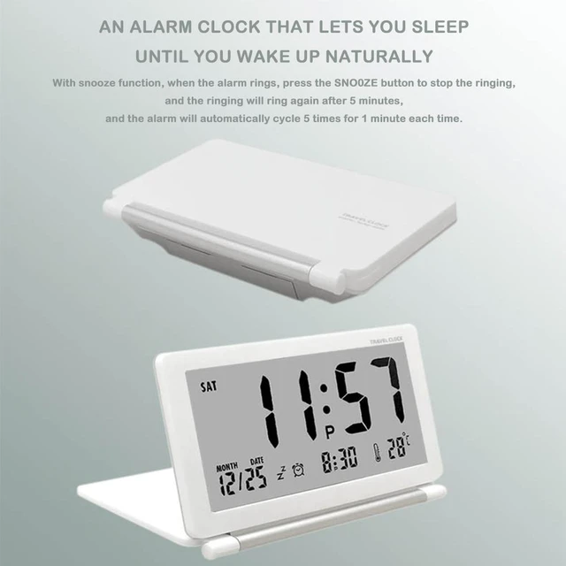 Faltbare Mini Reise Uhr LED Digital Alarm Uhren Multifunktions Stille  Elektronische LCD Großen Bildschirm, Falten Schlafzimmer Schreibtisch Uhr -  AliExpress